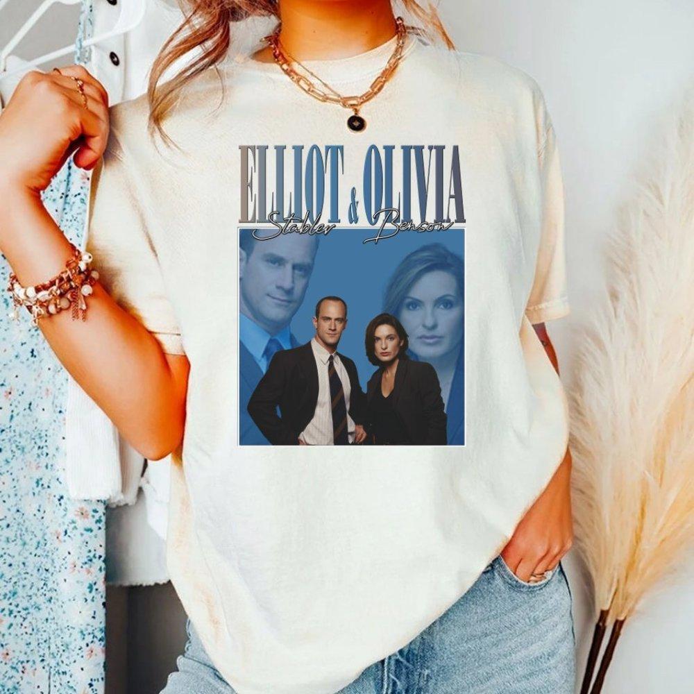 Law And Order Elliot Stabler Olivia Benson Shirt, White Shirt